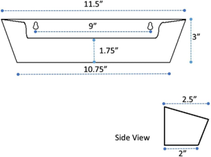 112-W tray dimensions drawing