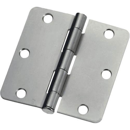 No. 3514 1/4-inch radius butt hinge in satin nickel